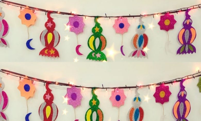 طريقة عمل زينة رمضان بالورق في المنزل بالصور